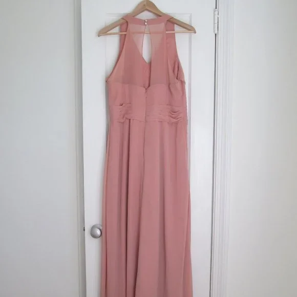 Azazie Bridesmaid Dress Pink Size A14 - Picture 4 of 5